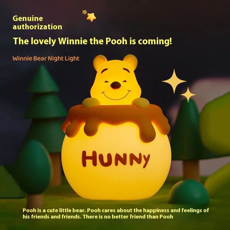 Winnie the Pooh Honey Jar Night Light – Soft Silicone Glow for Kid