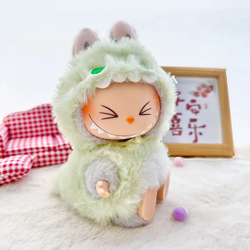 Green Dinosaur Outfit for Labubu – Cute Korean-Style Plush Clothes