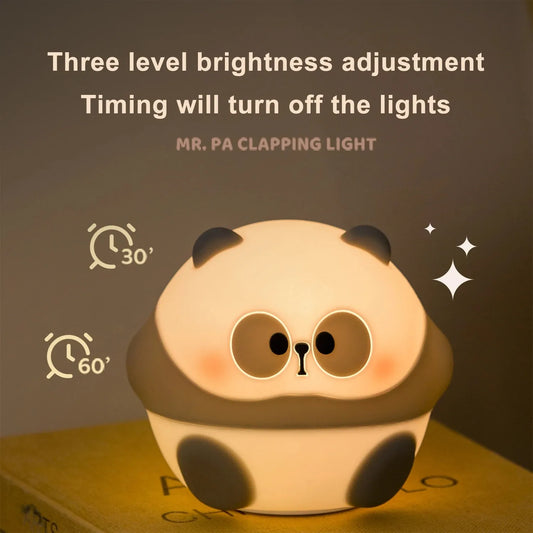 Cute Panda LED Night Light – Soft Silicone Glow & USB Rechargeable