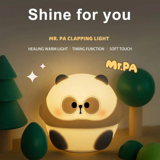 Cute Panda LED Night Light – Soft Silicone Glow & USB Rechargeable