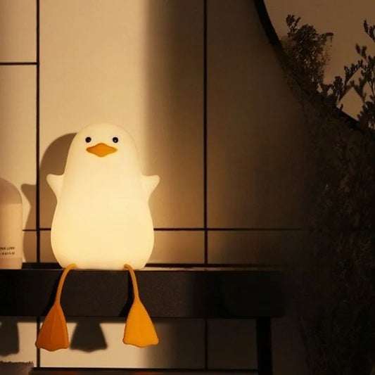 Cute Duck Night Light – Soft, Dimmable, USB Rechargeable with Timer for Bedroom & Home Decor